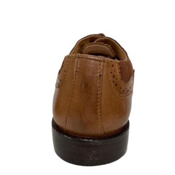 LIBERTYZENO Mens Formal Genuine Leather And Suede Tan Oxford Dress Shoes